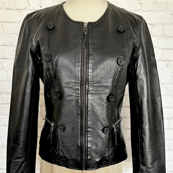 BOD & CHRISTENSEN Jackets & Blazers - BOD & CHRISTENSEN Ariel Black Long Sleeve Genuine Leather Biker Jacket--M